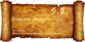 Ivanics Beatrix névjegykártya