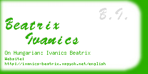 beatrix ivanics business card